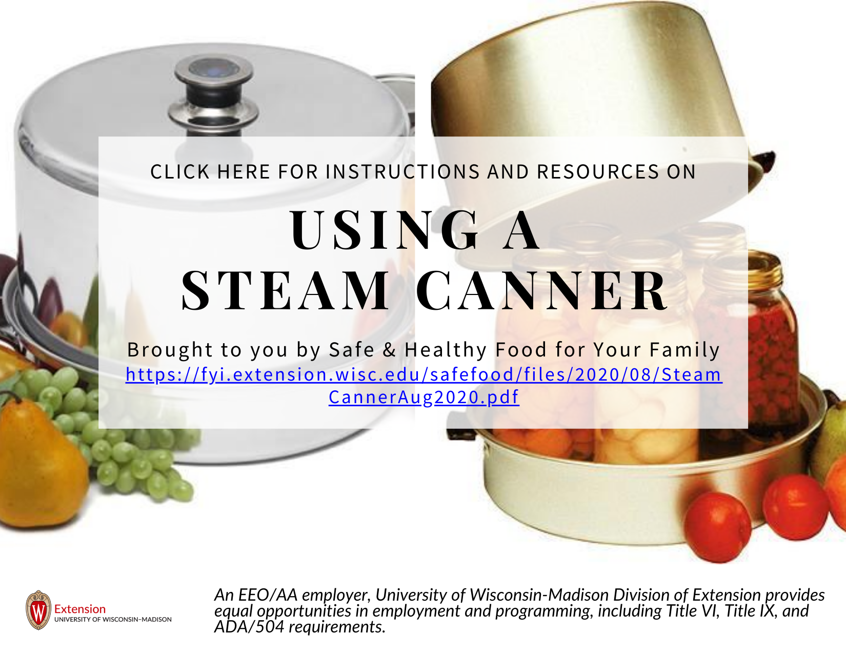 Using a Steam Canner (Instructions & Resources) Extension Winnebago