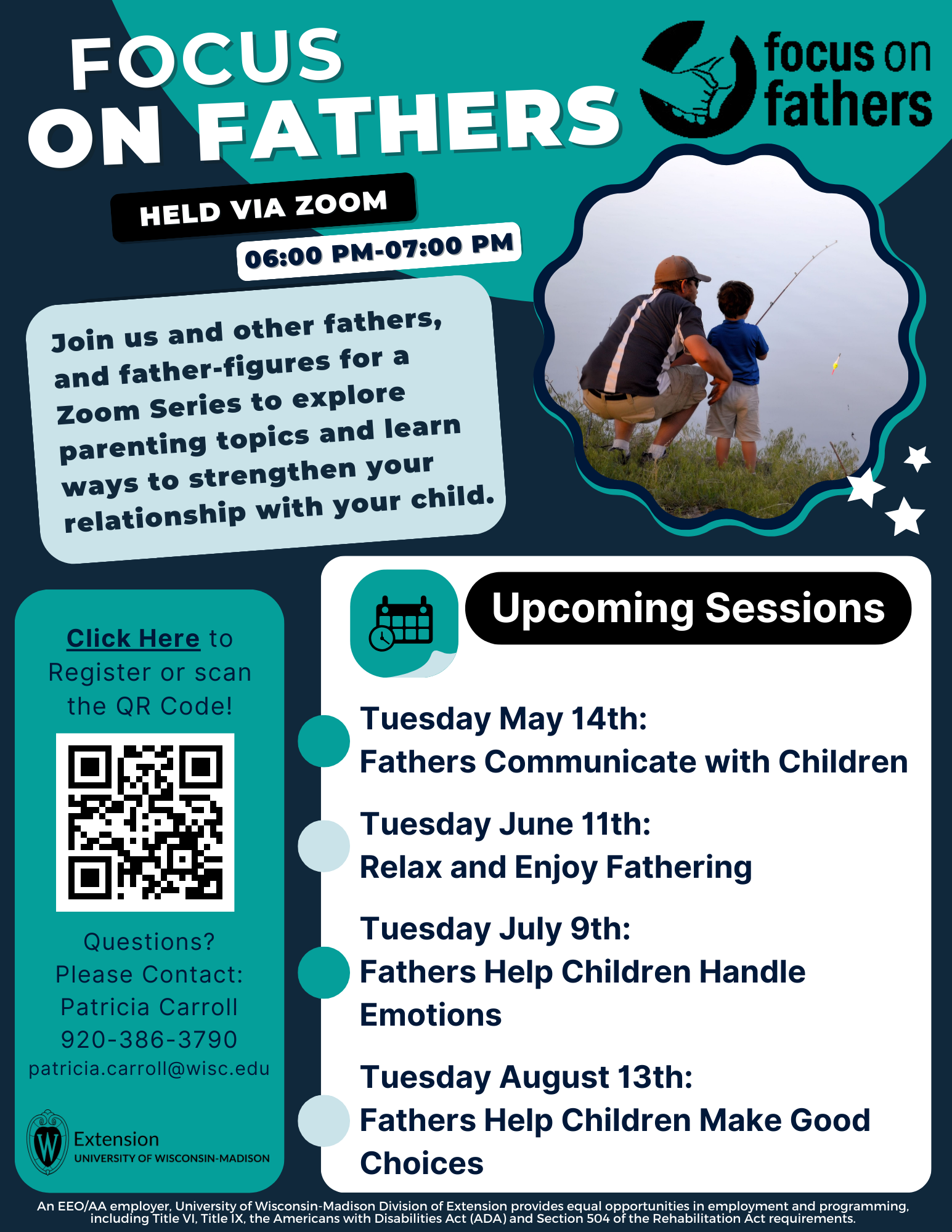 Flyer for 2024 Focus on Fathers sessions