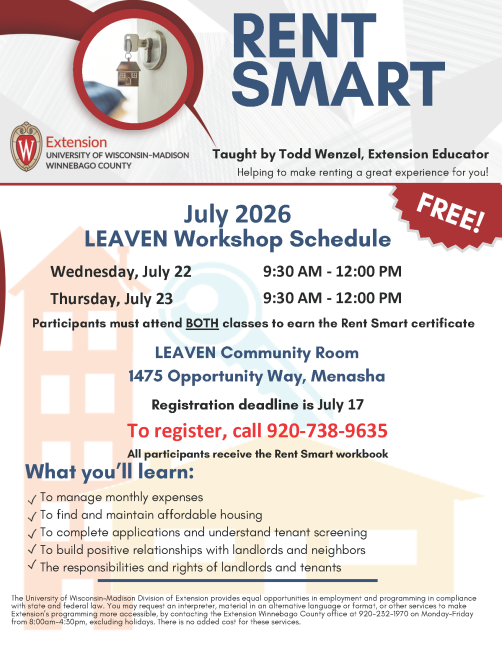 Image of the Rent Smart July 2026 flyer.