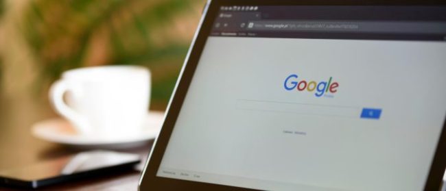 Photo of search engine on laptop screen